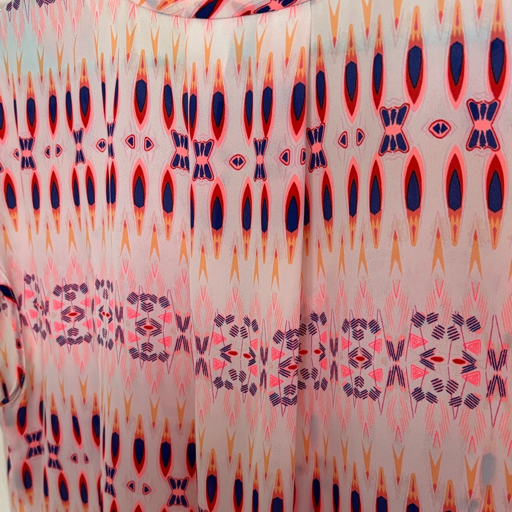 STYLUS Pink Multicolor Sleeveless V-Neck Geometric Print Top - Picture 8 of 8